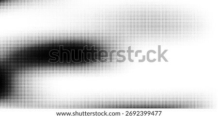 Grunge halftone gradient background. Faded grit noise texture. White and black sand wallpaper. Retro pixelated backdrop. Anime or manga style comic overlay. Vector graphic design textured template