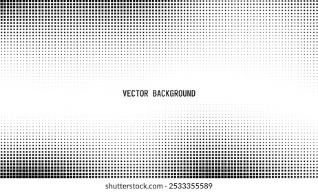 Grunge Halftone Gradient Noise Background. Faded Texture. White And Black Sand Wallpaper. Retro Pixelated Backdrop. Anime Or Manga Style Comic Overlay. Vector Illustration.