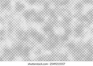 Textura gradiente de meio-tom grunge. Fundo de ruído de grão desbotado. Papel de parede areia arenoso. Fundo retro pixelizado. Anime preto e branco ou sobreposição de mangá. Meio-tom texturizado de design gráfico vetorial