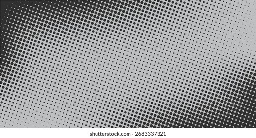 Textura gradiente de meio-tom grunge. Fundo de ruído de grão esmaecido. Papel de parede areia arenoso. Fundo retro pixelizado. Anime preto e branco ou sobreposição de mangá. Design gráfico texturizado vetorial