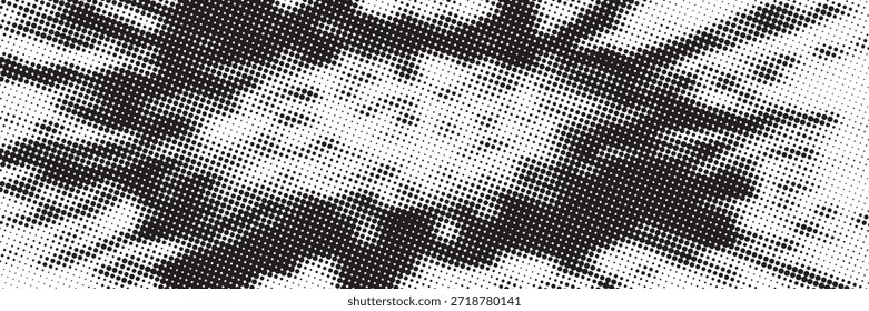 Textura gradiente de meio-tom grunge. Fundo de ruído de grão esmaecido. Papel de parede areia arenoso. Fundo retro pixelizado. Anime preto e branco ou sobreposição de mangá. Design gráfico texturizado vetorial