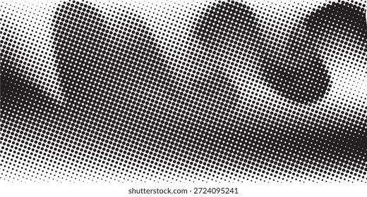 Textura gradiente semitono grunge. Fondo de ruido de arena desvanecido. Fondo de pantalla arenoso de arena. Fondo pixelado retro. Superposición de anime o cómic manga en blanco y negro. Diseño gráfico texturizado de Vector