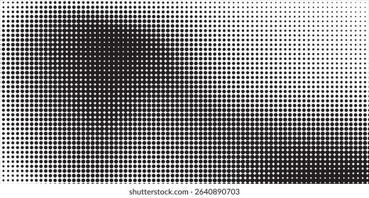 Grunge halftone gradient texture. Vanish weathered grit noise background. Fading gritty sand wallpaper. Retro pixelated backdrop. 