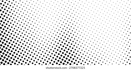 Grunge halftone gradient texture. Vanish weathered grit noise background. Fading gritty sand wallpaper. Retro pixelated backdrop. Vector textured template surface. Anime or manga style comic overlay