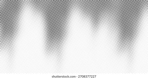 Textura gradiente semitono grunge. Desvanecer el fondo de ruido de arena erosionado. Fondo de pantalla de arena arenosa que se desvanece. Fondo pixelado retro. Superficie de Plantilla texturizada de Vector. Superposición de cómic de estilo anime o manga