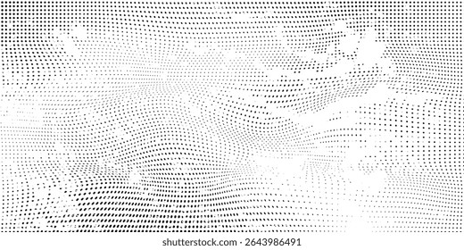 Grunge halftone gradient texture. Vanishing polka dot background. Repeating dots gradation modern abstract design