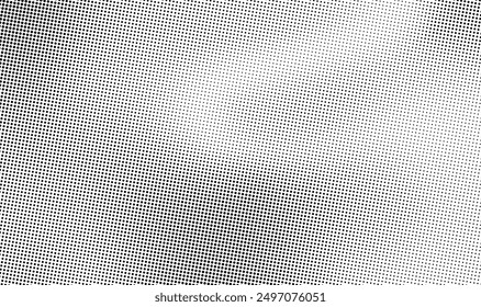 Grunge halftone gradient texture with wavy shape. Fading grit noise background. Sandy gritty wallpaper. Retro round pixelated backdrop. Black and white comic overlay. Vector textured graphic design