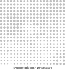 Grunge halftone grey and white dotted texture background. Spotted vector abstract overlay. Textured vintage backdrop. Monochrome template for web design, covers, web sites, posters. 