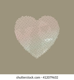 Grunge halftone heart. Halftone dots vector texture.