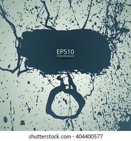 Grunge halftone ink splat with space for text or branding