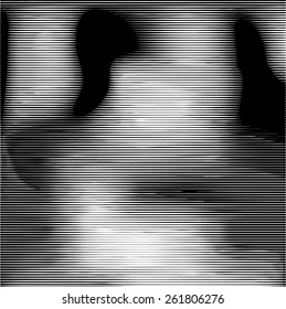 Grunge Halftone Lines Vector Texture Background . 