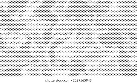 Grunge halftone liquid effect background. Faded grit noise texture. Retro pixelated backdrop. Anime or manga style comic overlay. Vector graphic design textured template