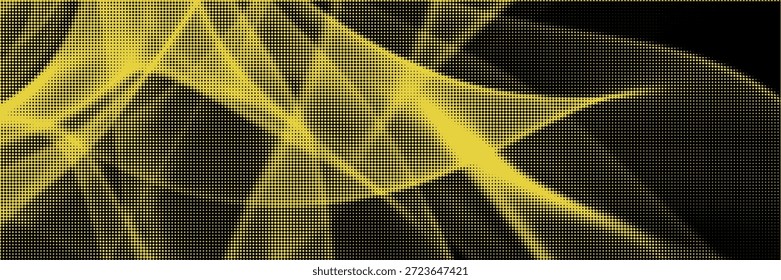 Grunge Halbton Overlay Hintergrund mit Strahlen von Licht Bewegung Textur. Saure gelbe Farbe y2k Ästhetik. Vektorhintergrund für moderne Designvorlagen, visuelle und kreative Projekte