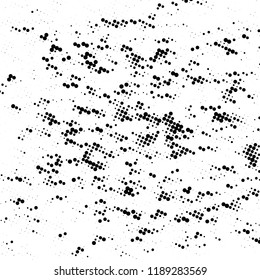Grunge halftone pattern. Pointillism, stipplism style. Textured background with dots, circles, Points of different scale. Scalable vector graphics.