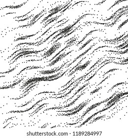 Grunge halftone pattern. Pointillism, stipplism style. Textured background with dots, circles, Points of different scale. Scalable vector graphics.