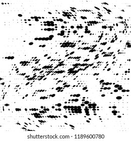 Grunge halftone pattern. Pointillism, stipplism style. Textured background with dots, circles, Points of different scale. Scalable vector graphics.