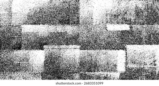 Grunge halftone rectangular blocks – faded vector background.