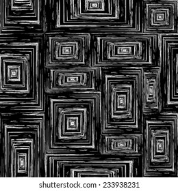 Grunge halftone seamless square illustration. Retro vector Line. 