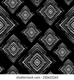 Grunge halftone seamless vector square illustration, with black background