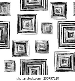 Grunge halftone seamless vector square illustration, with white background. Retro line
