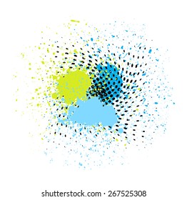 Grunge Halftone Splash Design