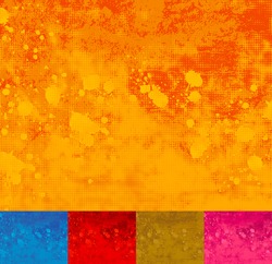 Grunge Halftone Splattered Background. Five Different Colors.