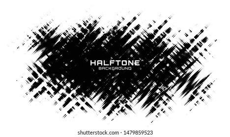 Grunge halftone spot. Black and white circle dots texture background. Spotted vector abstract texture.