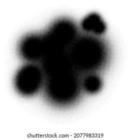 Grunge halftone spot. Black and white circle dots texture background. Spotted vector abstract texture.