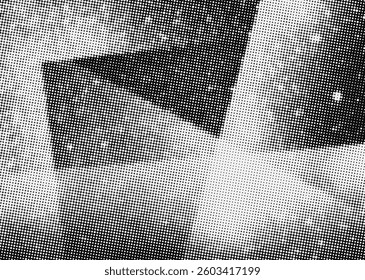 Grunge Halftone Spray Paint Texture with Abstract Geometry