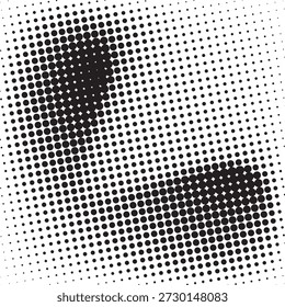 Grunge halftone texture background. Distressed grain noise effect. Black and white dusty surface. Retro pixel art backdrop. Manga comic style overlay. Abstract vector design template.