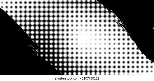 Grunge halftone texture background. Monochrome abstract vector overlay
