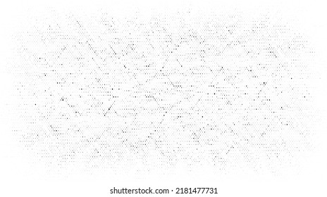 Grunge halftone texture background. Overlay dots pattern. Distress grain background. Monochrome grungy speckle effect. Retro scratched wallpaper. Pixelated particles backdrop.