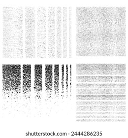 Conjunto de fondos de textura de semitonos de Grunge.Vector Monocromo superposición abstracta.Grunge fondos granulados colección con efecto de ruido