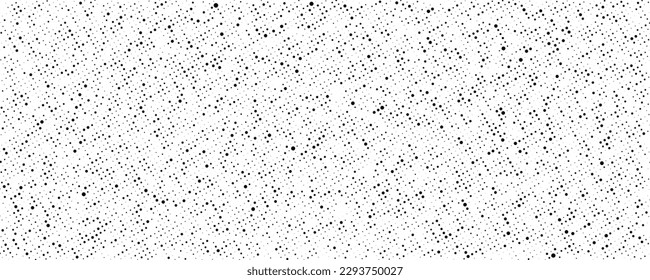 Grunge la textura de medio tono. Lugares y caídas de estilo cómico. Papel tapiz sucio de ruido pixelado en blanco y negro. Superficie de arenilla despuntada. Fondo del vector