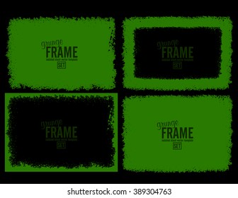 Grunge halftone texture frame background set - abstract isolated stock vector design template