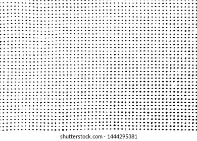 Grunge halftone texture. Monochrome fabric background with spots, dots, noise and grit. Overlay template. Vector illustration