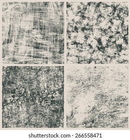 grunge halftone textures set. vector illustration