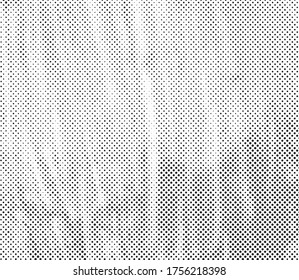 Grunge halftone vector background. Halftone dots vector texture.  Gradient halftone dots background in pop art style. Black and white pattern texture. Ink Print Distress Background . 