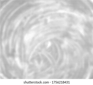 Grunge halftone vector background. Halftone dots vector texture.  Gradient halftone dots background in pop art style. Black and white pattern texture. Ink Print Distress Background . 
