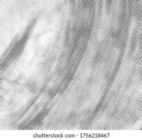 Grunge halftone vector background. Halftone dots vector texture.  Gradient halftone dots background in pop art style. Black and white pattern texture. Ink Print Distress Background . 
