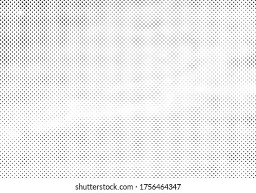 Grunge halftone vector background. Halftone dots vector texture.  Gradient halftone dots background in pop art style. Black and white pattern texture. Ink Print Distress Background. 