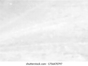 Grunge halftone vector background. Halftone dots vector texture.  Gradient halftone dots background in pop art style. Black and white pattern texture. Ink Print Distress Background . 