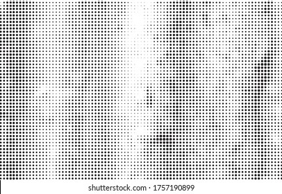 Grunge halftone vector background. Halftone dots vector texture.  Gradient halftone dots background in pop art style. Black and white pattern texture. Ink Print Distress Background . 