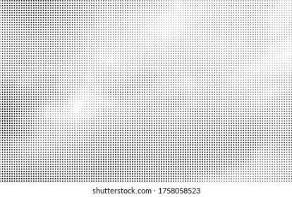 Grunge halftone vector background. Halftone dots vector texture.  Gradient halftone dots background in pop art style. Black and white pattern texture. Ink Print Distress Background . 