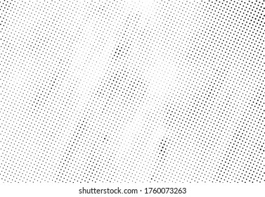 Grunge halftone vector background. Halftone dots vector texture.  Gradient halftone dots background in pop art style. Black and white pattern texture. Ink Print Distress Background . 