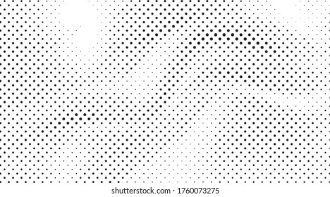 Grunge halftone vector background. Halftone dots vector texture.  Gradient halftone dots background in pop art style. Black and white pattern texture. Ink Print Distress Background . 