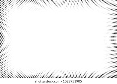 Grunge halftone vector background. Halftone dotted frame.