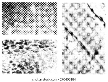 Grunge halftone vector backgrounds.Halftone dots vector textures.