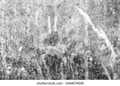 Grunge halftone vector texture overlay. Monochrome abstract splattered background.