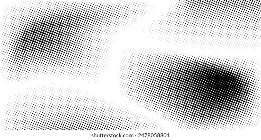 grunge Halftone white and black dots pattern and black gradient grunge texture background. Dotted line comic sport style vector illustration abstract
